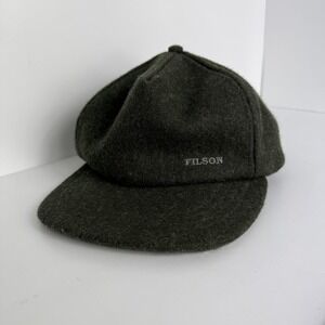 Filson Hat Mens Green Cap Baseball Strap Back Wool Felt Leather Strap Winter